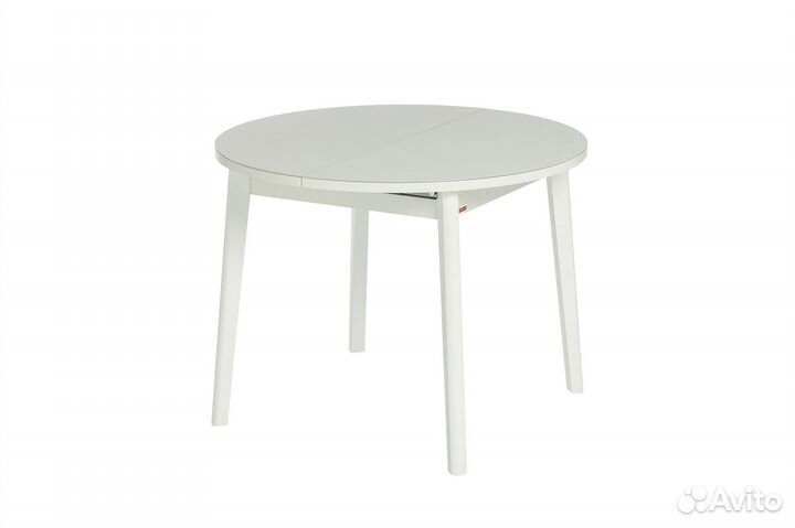 Стол круглый юпитер 100+34*100 белый/белый/стекло