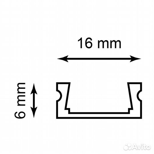 Профиль алюминиевый накладной, белый, CAB262