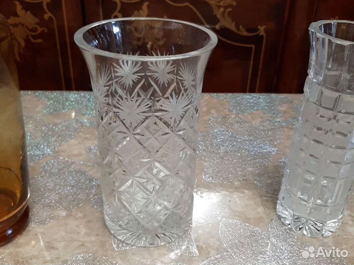 Ваза для цветов хрустальная