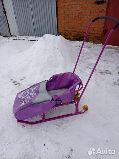 Санки коляска nika с чехлом на ноги