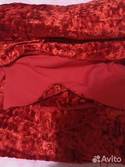 Бархатная ткань, красная