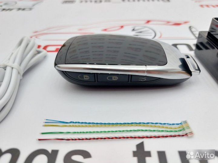 Смарт ключ Фольксваген стиль Мерседес серебристый