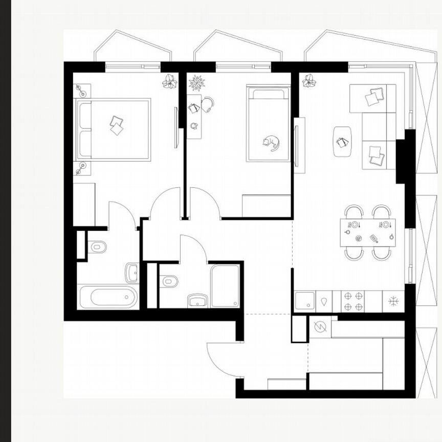 2-к. квартира, 62,8 м², 5/24 эт.