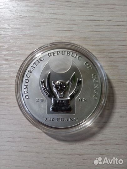 Конго 2008 г серебро Носорог и Слон