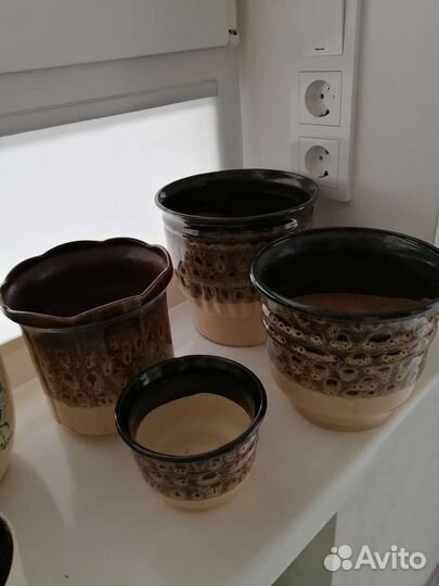 Керамические горшки для цветов бу