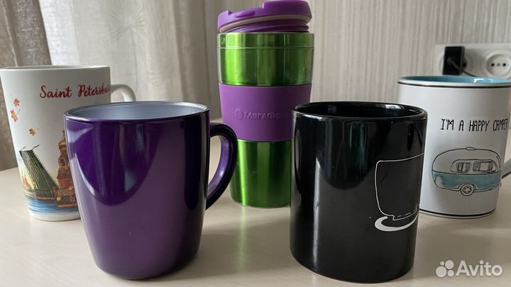 Чашки, термокружка, бутылка для воды