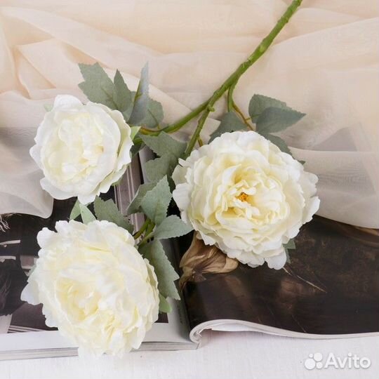 2 шт. Цветы искусственные 'Пион Лунная река' 12х85