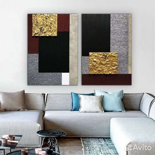 Картина маслом абстракция диптих
