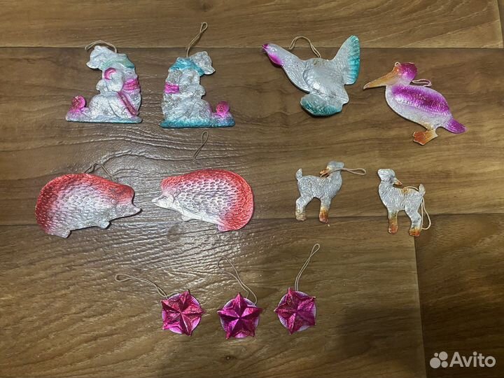 Елочные игрушки СССР стекло, картонаж, папье маше