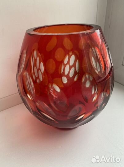 Ваза хрустальная цветная