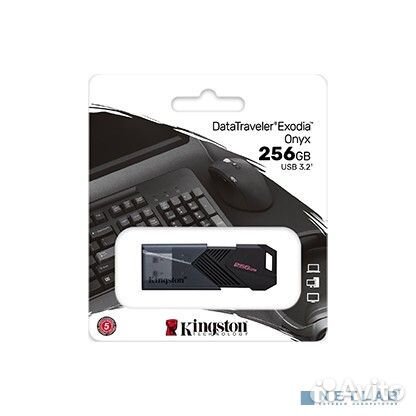 Kingston USB Drive 256GB DataTraveler Exodia Onyx, USB 3.2, Черный матовый dtxon/256GB