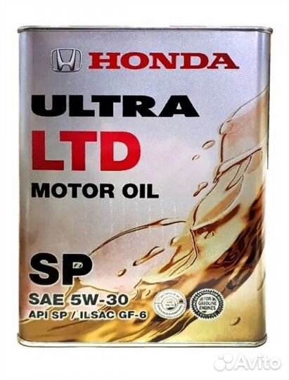 Моторное масло Honda Ultra LTD 5W-30 SP, 4 л