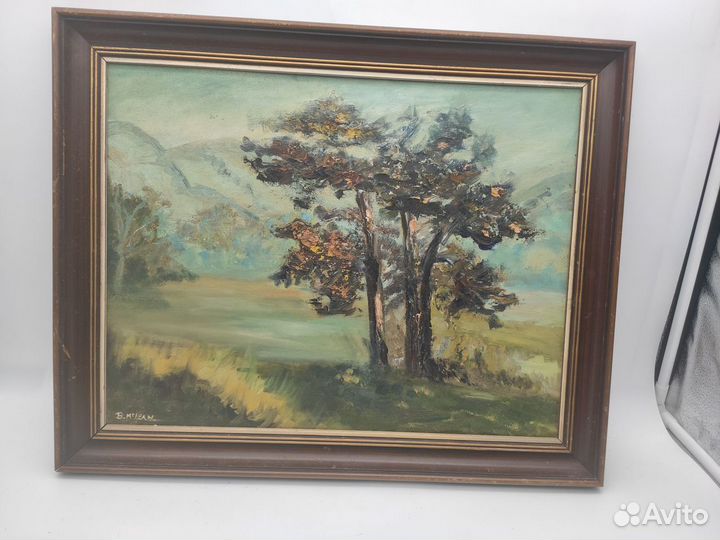 Картина Старый Дуб оргалит масло 44*35 середин
