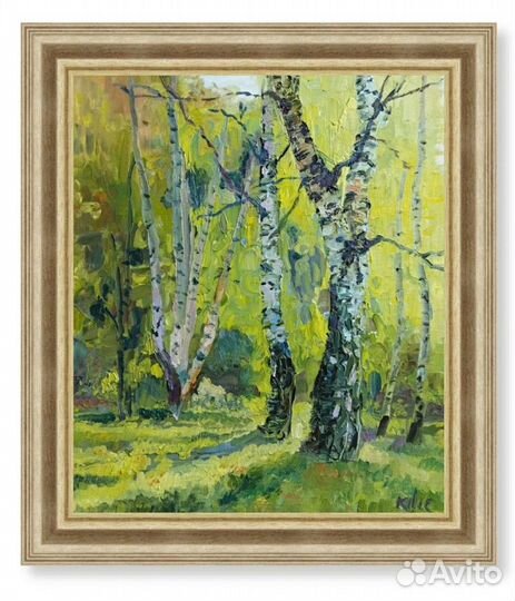 Картина маслом пейзаж берёзы