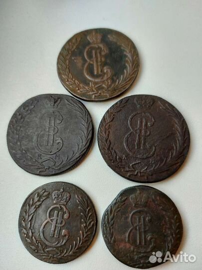 Сибирская 10 копеек 1769 км Сибирь 10 копеек 1774