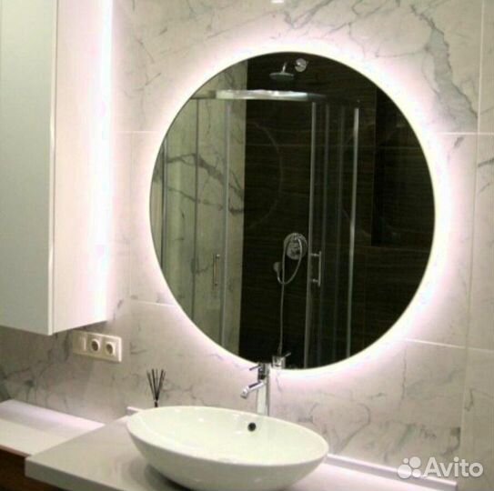 Круглое «парящее» зеркало с LED или RGB подсветкой
