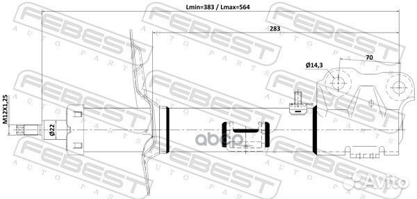 Амортизатор передний левый GAS.twin tube 04110