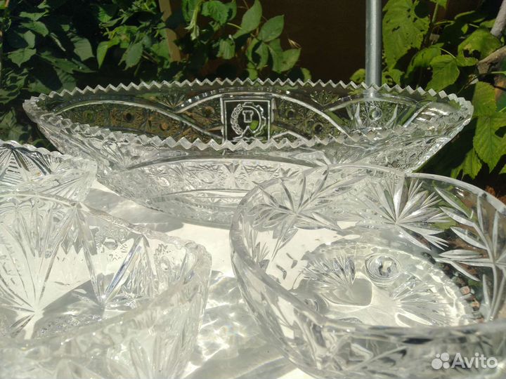 Хрустальные салатники, вазы