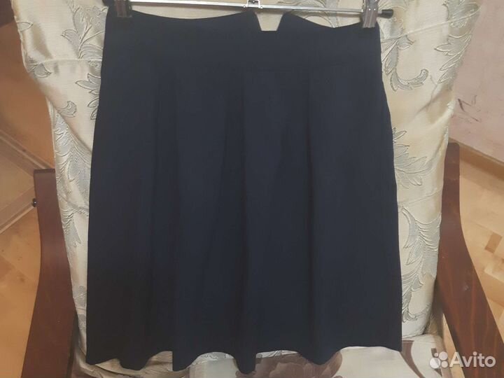 Юбка синяя в офис