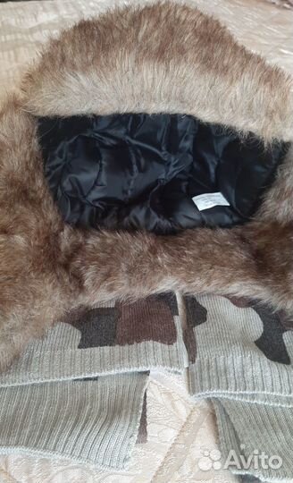 Шапка ушанка, шапка+шарф 2в1 новое
