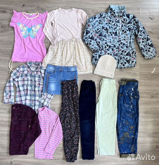 Пакет одежды на 134 брюки, трикотаж, куртка Lassie