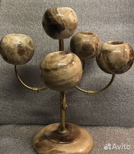 Подсвечник на 5 свечей из Бразильского оникса