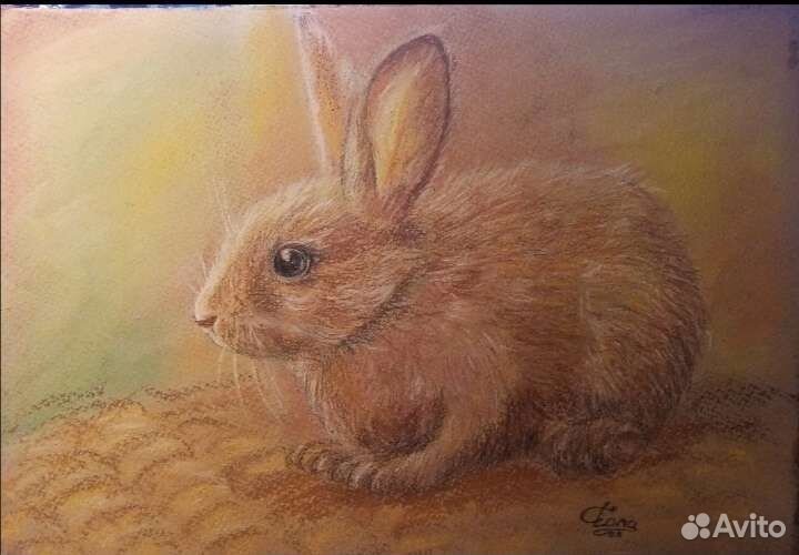 Зайчик. Пастель. А4