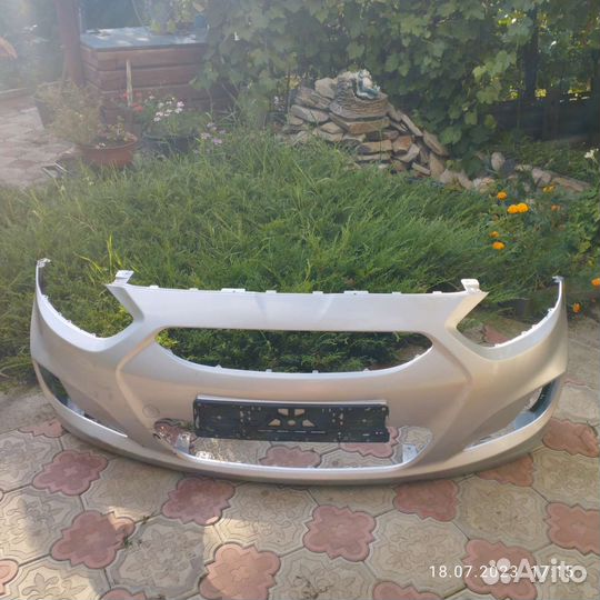 Бампер передний hyundai solaris 2013 год