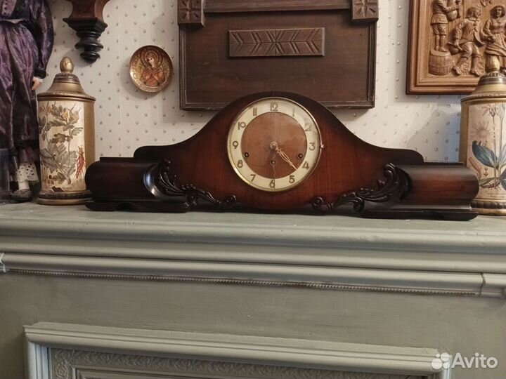 Старинные четвертные каминные часы Suevia бронь