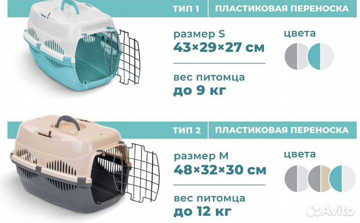 Переноска для животных пластиковая