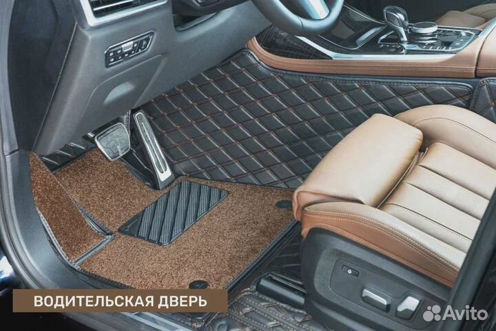 3д коврики из экокожи в салон авто с бортами