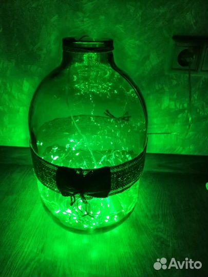 Ваза цветное стекло с подсветкой