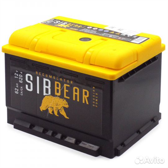 Автомобильный аккумулятор sibbear LB 62 Ач о.п