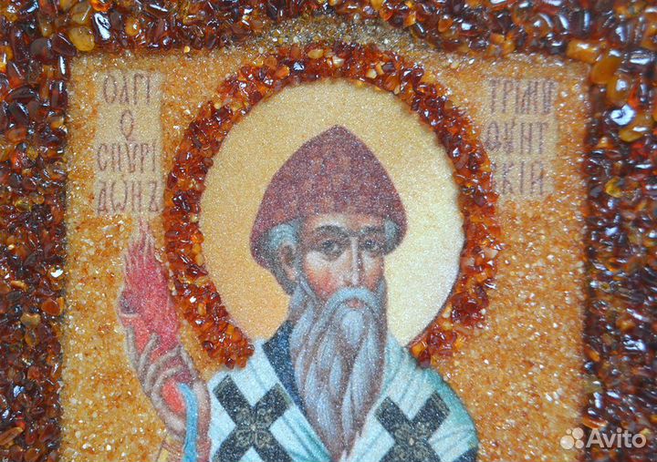 Икона в янтарной обсыпке 
