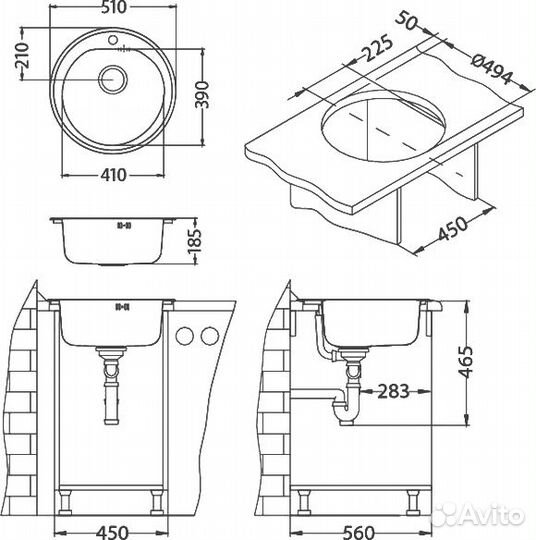 Мойка кухонная Alveus Form 30 декор