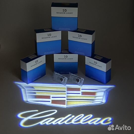 Проекция в двери cadillac