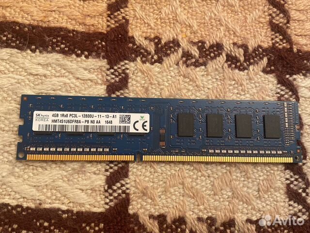 Оперативная память 4gb 1rx8 pc3 12800u 11 13 a1