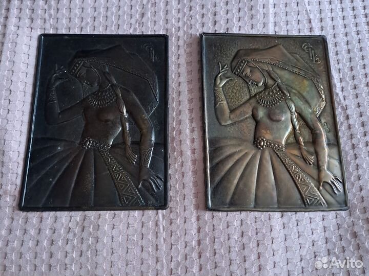 Чеканка СССР девушка