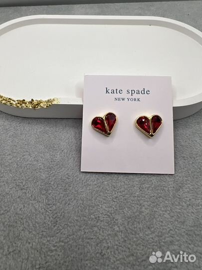 Серьги сердца Kate Spade