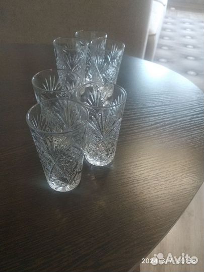 Хрустальные стопки 6 штук