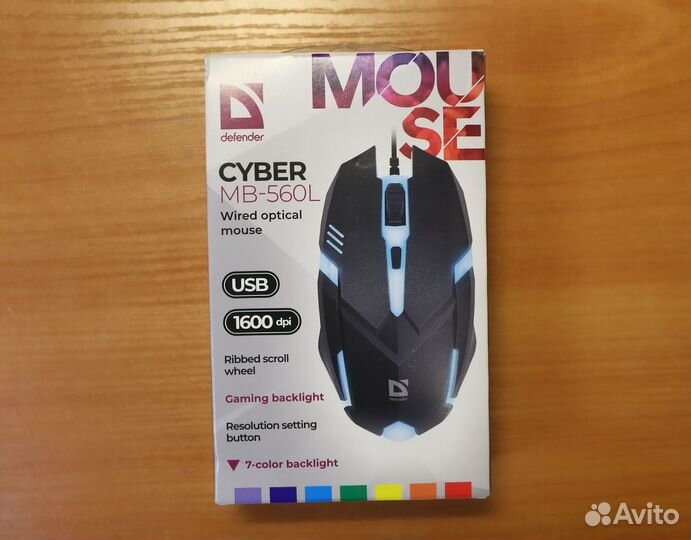 Новая USB мышь Defender Cyber MB-560L RGB