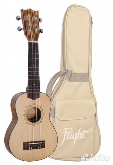 Flight DUS 320 SP/ZEB укулеле сопрано. Цвет натура