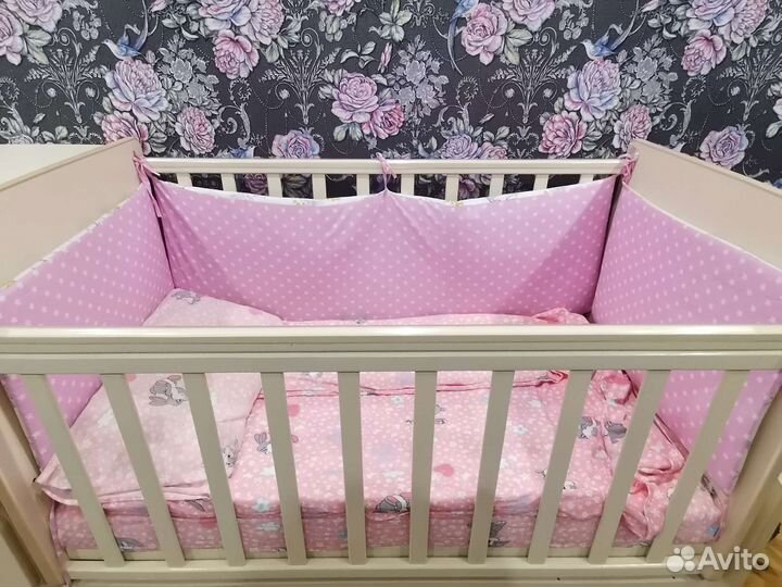 Детская кроватка трансформер с комодом