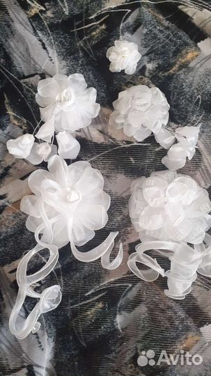 Банты для волос белые