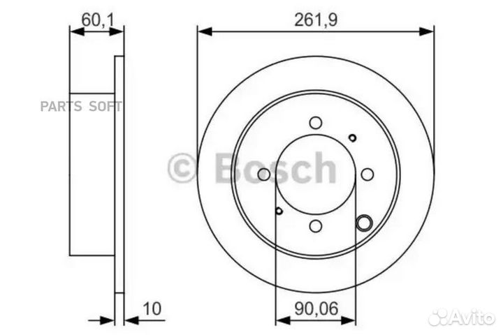Bosch 0 986 479 S53 тормозной диск задний
