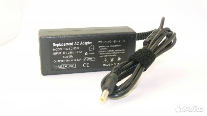 Блок питания для ноутбука 19V 3,42A 5,5*2,5 (для A