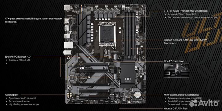 Материнская плата gigabyte B760 ATX гарантия