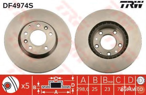Тормозной диск DF4974S TRW