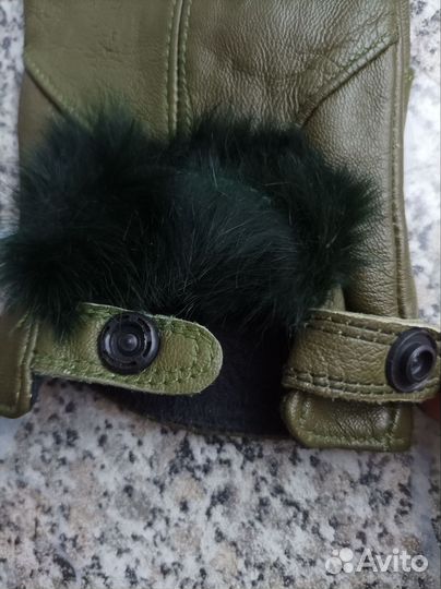 Перчатки женские кожаные