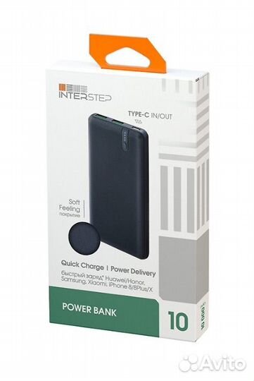 Портативный аккумулятор interstep PB1018PD, синий